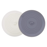 Large Silicone Tub Stopper 2 Pack, 6 Inch Flat Suction Drain Plug and Hair Catcher for Kitchen, Bathroom and Laundry