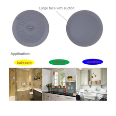 Large Silicone Tub Stopper 2 Pack, 6 Inch Flat Suction Drain Plug and Hair Catcher for Kitchen, Bathroom and Laundry