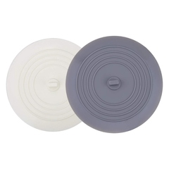 Large Silicone Tub Stopper 2 Pack, 6 Inch Flat Suction Drain Plug and Hair Catcher for Kitchen, Bathroom and Laundry